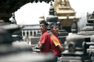 Aite &amp; Tirtha at Swayambunath Stupa
